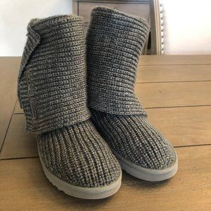 UGG Gray Crochet Boots Womens 9